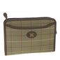 Luxury BurberrySs Nova Check Clutch Bag Nylon Canvas Brown Auth bs9091