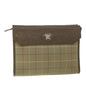 Luxury BurberrySs Nova Check Clutch Bag Nylon Canvas Brown Auth bs9092