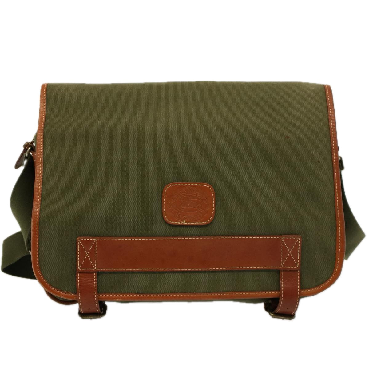 Burberry BURBERRYSs Auth Canvas Green Shoulder Bag