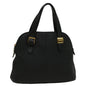 Luxury BurberrySs Hand Bag Leather Black Auth bs9530