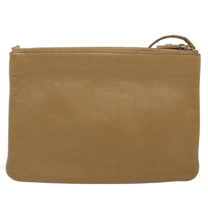 Luxury CELINE Trio PM Shoulder Bag Leather Beige 9583
