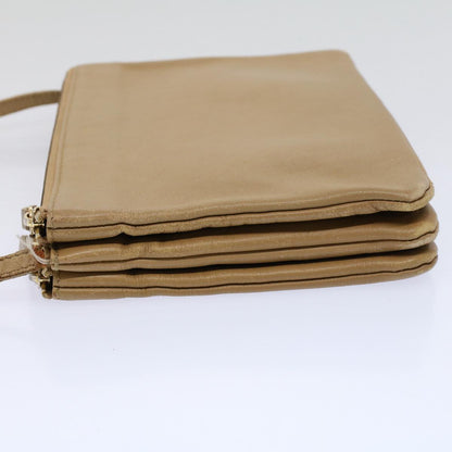 Luxury CELINE Trio PM Shoulder Bag Leather Beige 9583