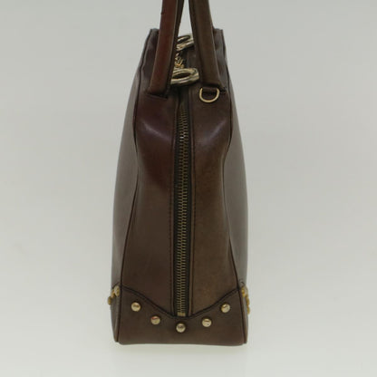 Luxury CELINE Hand Bag Leather Brown 9808