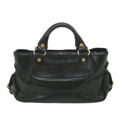 Luxury CELINE Hand Bag Leather Black 9854