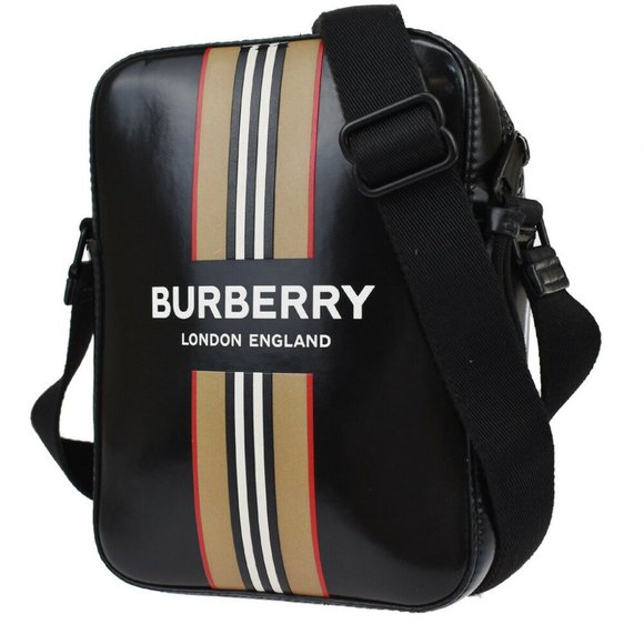 Burberry Thornton Striped Canvas Crossbody Bag
