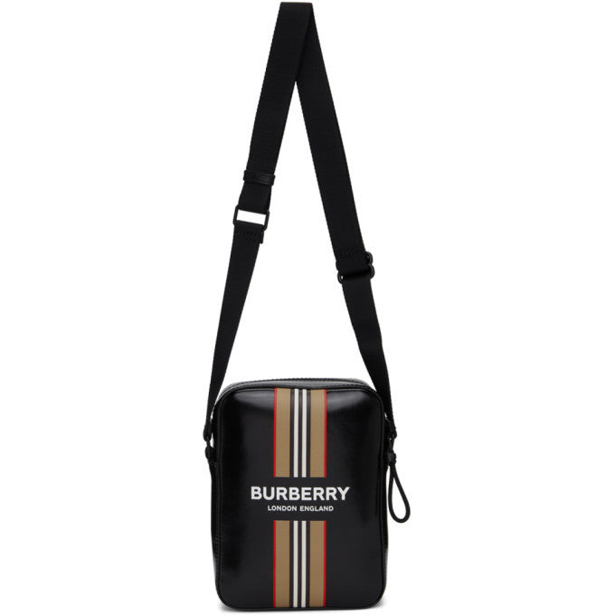 Burberry Thornton Striped Canvas Crossbody Bag