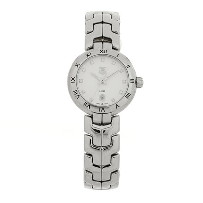 Stainless Steel Diamond 29mm Link Lady Quartz Watch Silver WAT1411