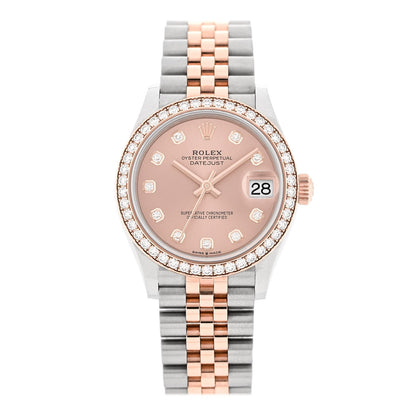 Stainless Steel 18K Everose Gold Diamond 31mm Oyster Perpetual Datejust Watch Pink 278381RBR