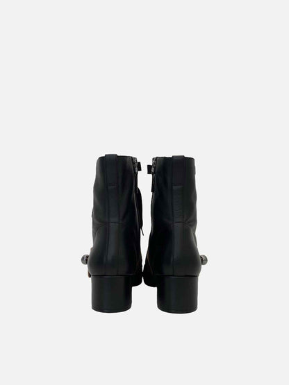 FENDI Lace Up Black FF Motif Size EU 39 Ankle Boots Rovelle Bags