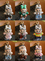 (Baby + clothes) Sitting party baby clothes plush vinyl face doll bag pendant girl gift