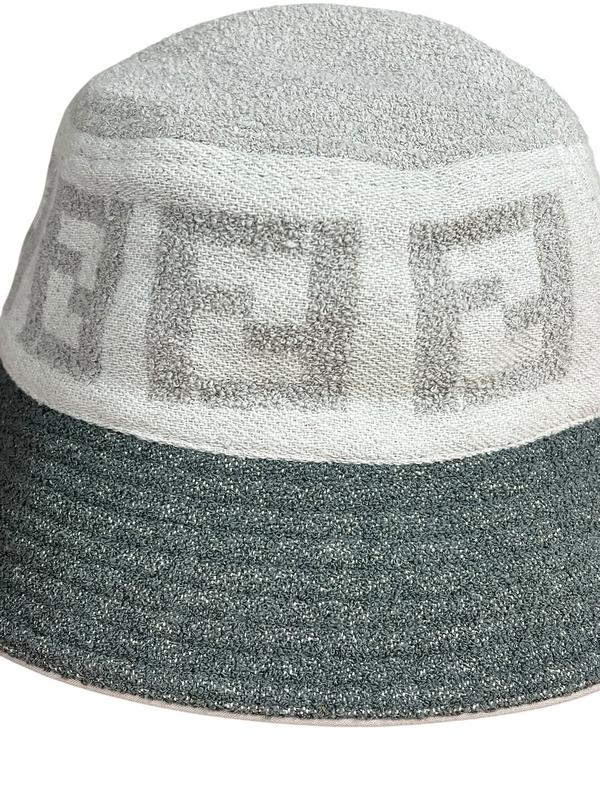 Fendi Grey FF Woven Bucket Hat Rovelle Bags