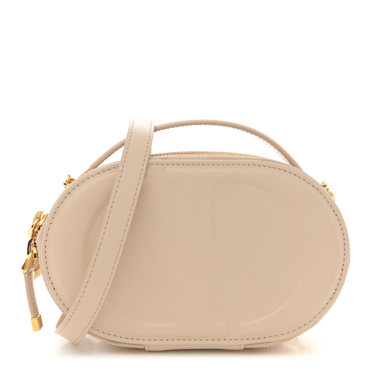 Christian Dior Calfskin Cd Signature Oval Crossbody Camera Bag Caramel Beige Rovelle Bags