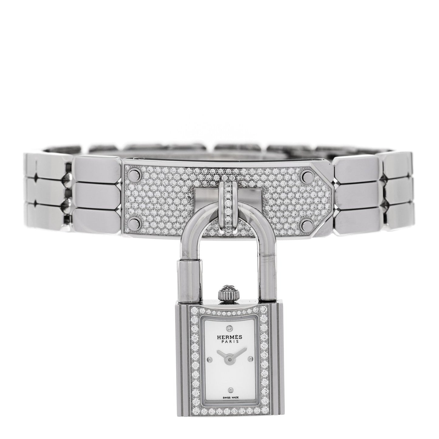 Stainless Steel Diamond Pave 16mm Kelly Quartz Watch