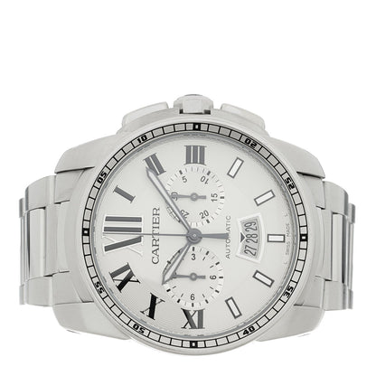 Stainless Steel 42mm Calibre de Cartier Chronograph Automatic Watch
