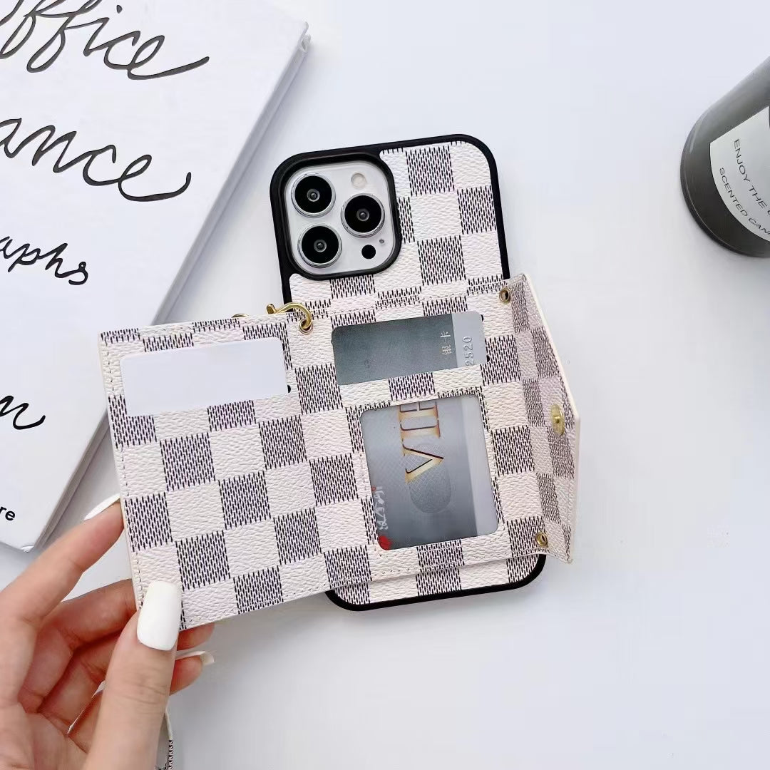 Tri-fold zipper phone case for iphone