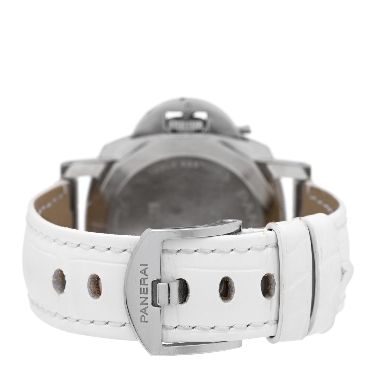 Stainless Steel Alligator 38mm Luminor Due Luna Rossa Automatic Watch White PAM01306