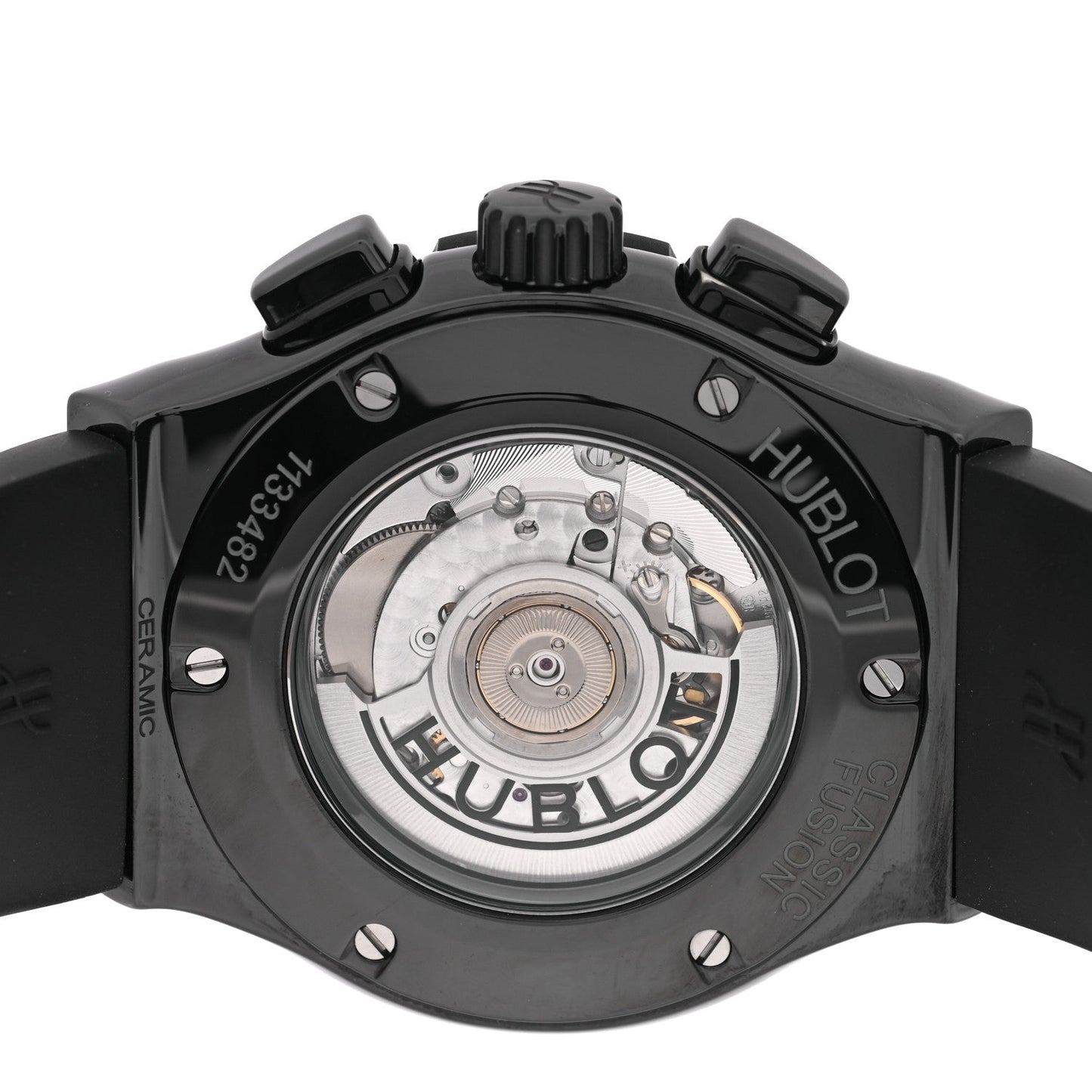 Ceramic Rubber 45mm Classic Fusion Aerofusion Chronograph Automatic Watch Black 525.CM.0170.RX