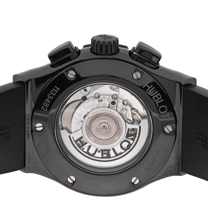 Ceramic Rubber 45mm Classic Fusion Aerofusion Chronograph Automatic Watch Black 525.CM.0170.RX