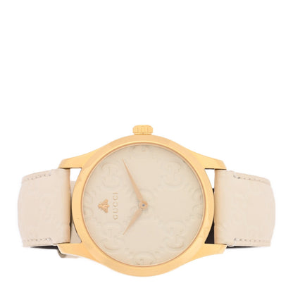 Stainless Steel Calfskin 38mm G-Timeless Quartz Watch White