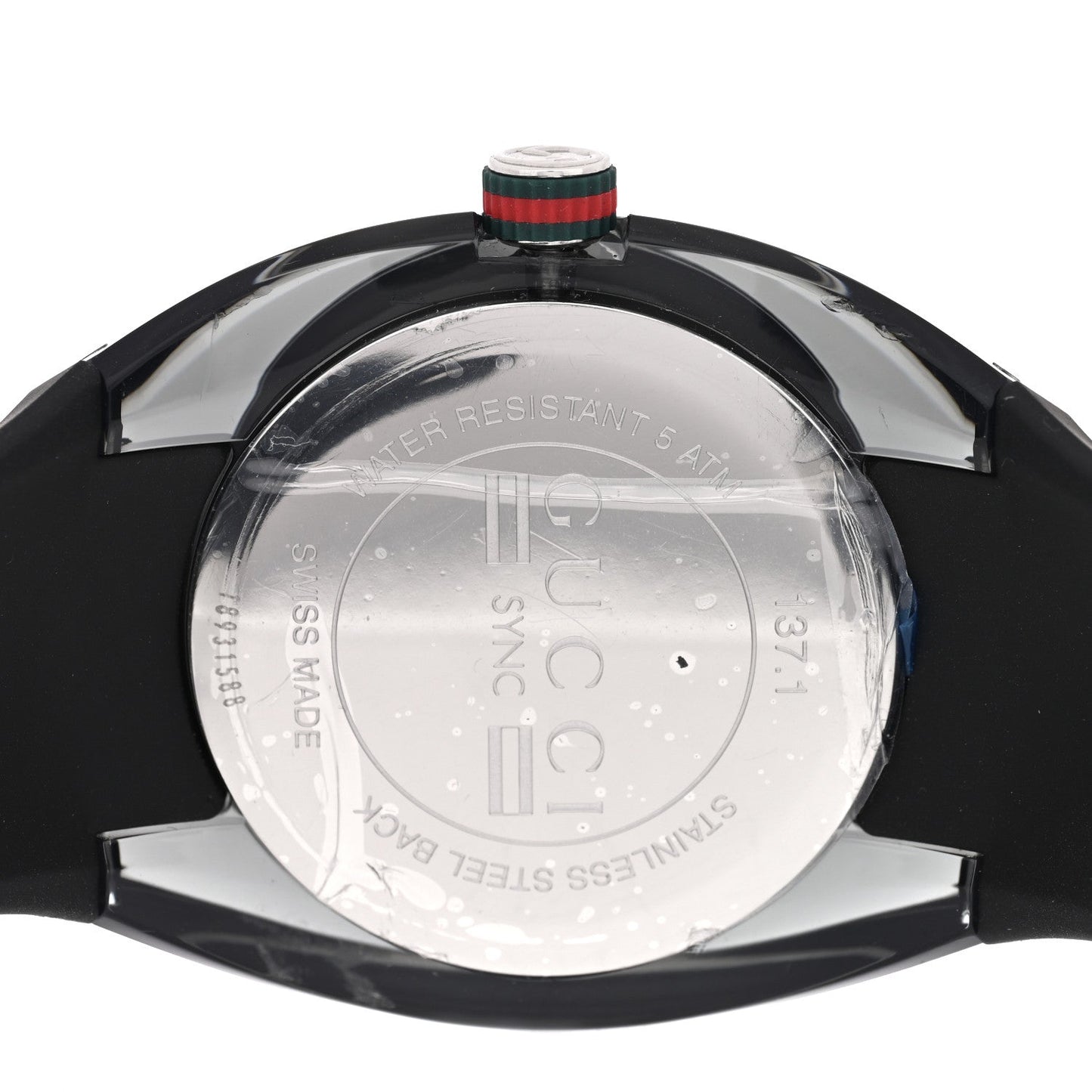 Stainless Steel Rubber 46mm Sync Web Quartz Watch Black