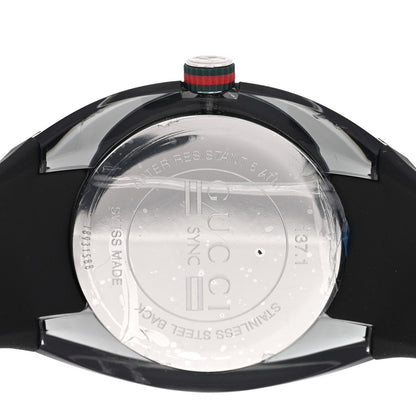 Stainless Steel Rubber 46mm Sync Web Quartz Watch Black