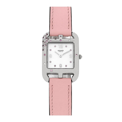 Stainless Steel Swift Diamond Pink Sapphire Mother of Pearl 23mm Cape Cod Double Tour Quartz Watch Rose Sakura