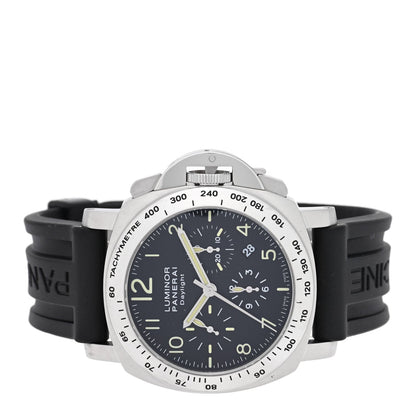 Stainless Steel Rubber 44mm Luminor Daylight Chronograph Automatic Watch Black PAM00250