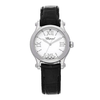 Stainless Steel Alligator 3 Diamond 30mm Happy Sport Quartz Watch
