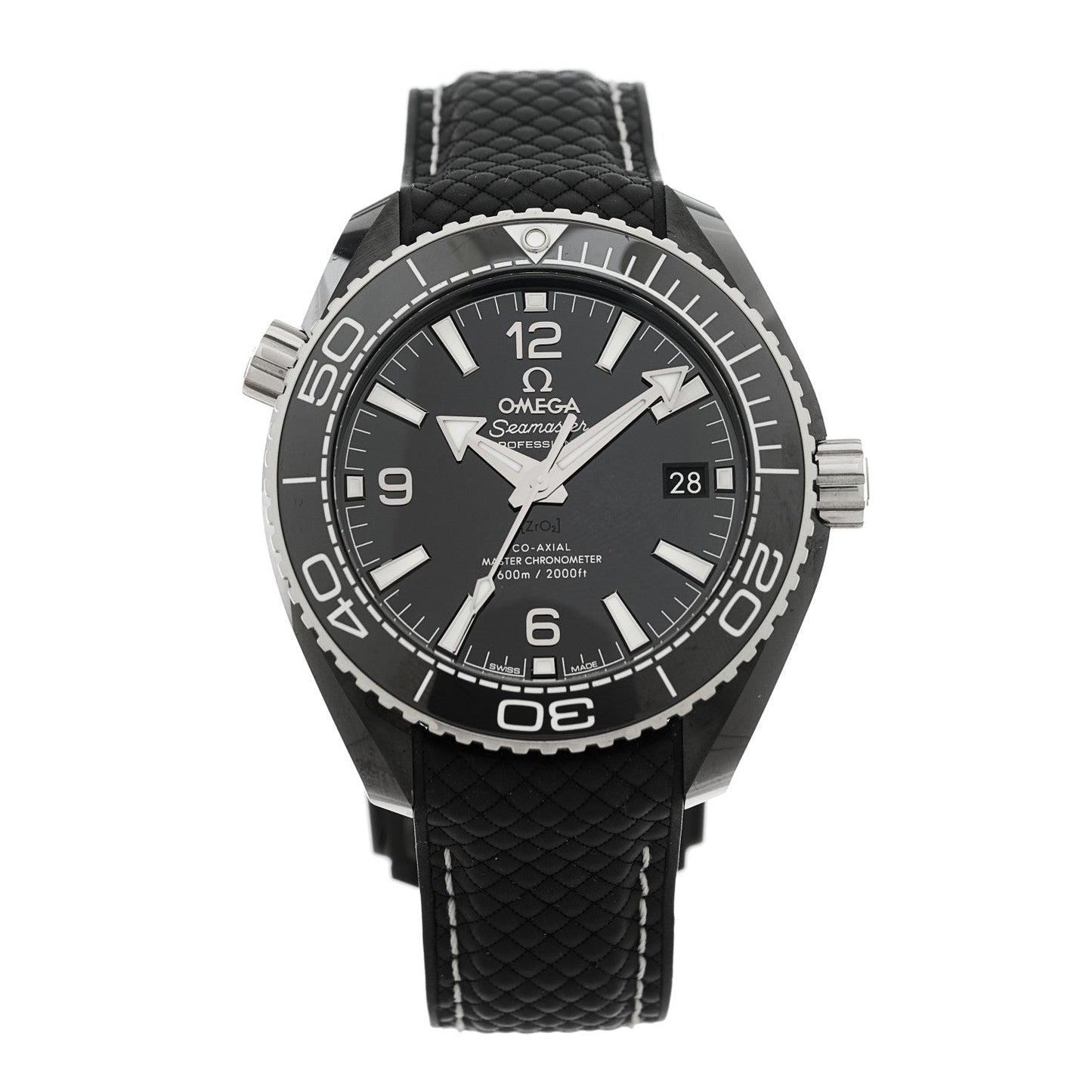 Ceramic Titanium Rubber 39.5mm Seamaster Planet Ocean 600M Automatic Watch Black 215.92.40.20.01.001