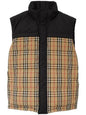 Luxury Burberry Check Panel Reversible Vest Beige