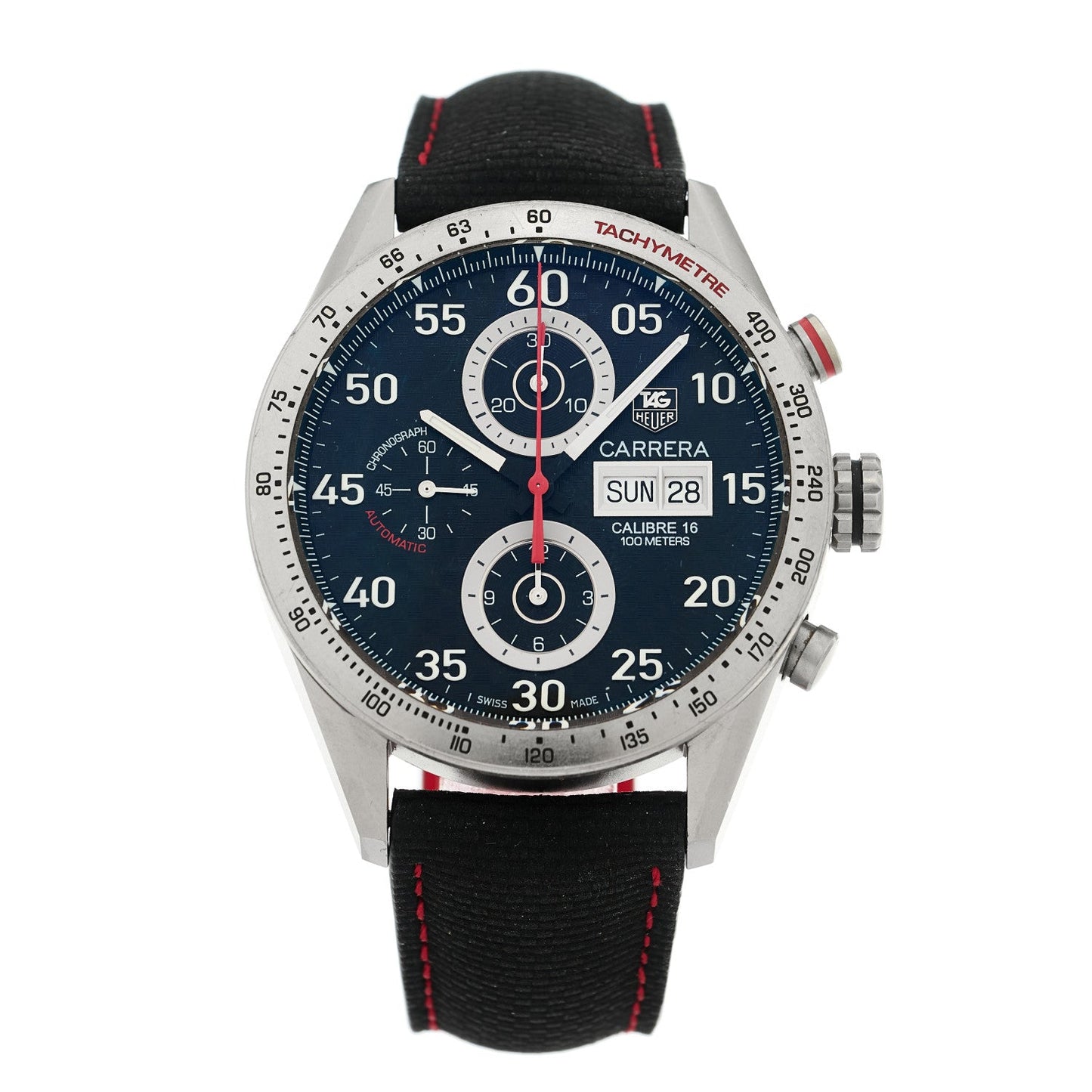 Titanium Carbon Fiber 43mm Carrera Calibre 16 Chronograph Automatic Watch Black CV2A80