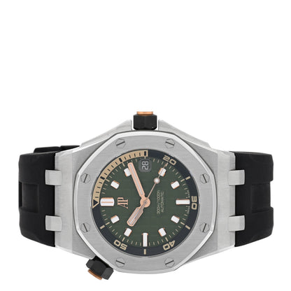 Stainless Steel Rubber 42mm Royal Oak Offshore Diver Automatic Watch Green 15720ST.OO.A052CA.01