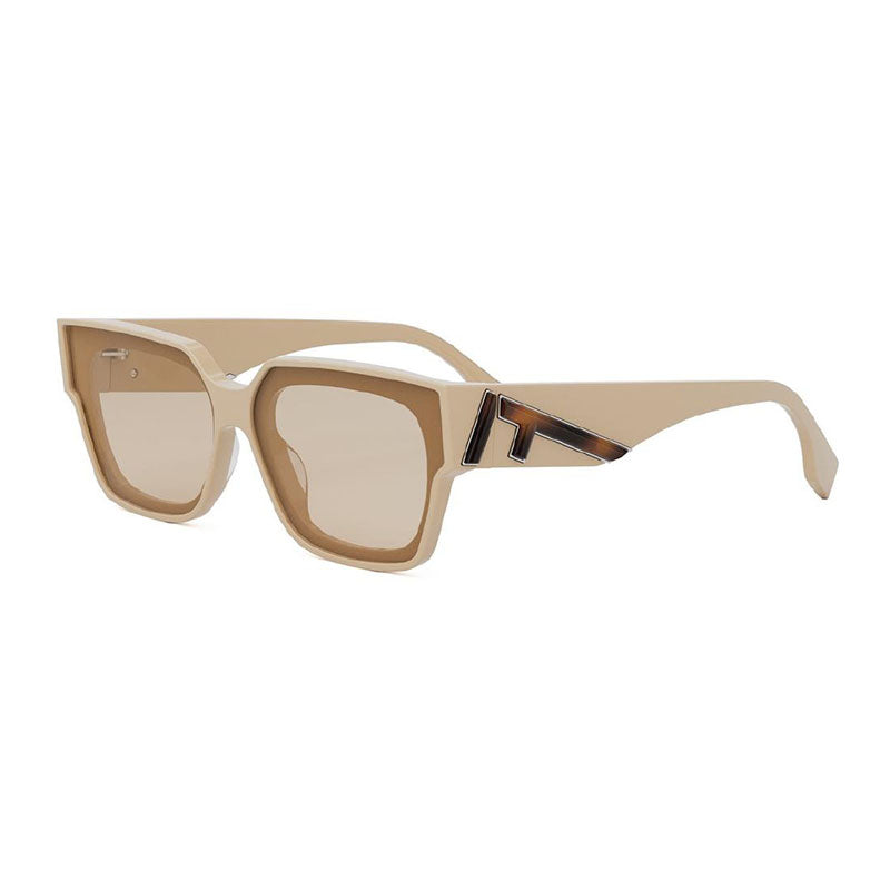 Fendi Sunglasses Square Full Rim, Beige Frame and Brown Lens FE40099I57E Rovelle Bags