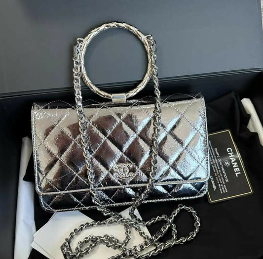 Chanel Timeless Quilted Silver Shoulder Bag Rovelle Bags
