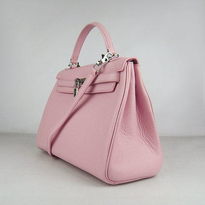 Luxury Hermes Kelly 32Cm Togo Leather Handbag 6108 Pink Silver