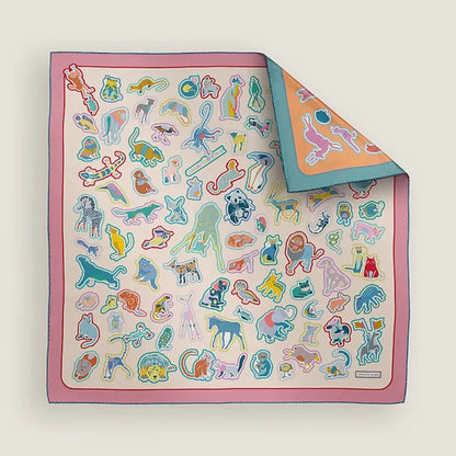 Hermes Caracteristick Double Face Scarf 90