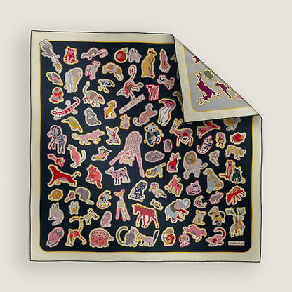 Hermes Caracteristick Double Face Scarf 90