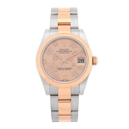 Stainless Steel 18K Everose 31mm Oyster Perpetual Datejust Watch Pink Floral 178241