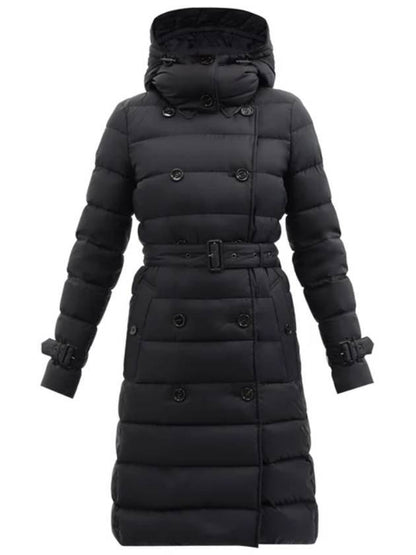 Luxury Burberry WoMen's Detachable Belted Long Padding Black