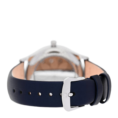 Stainless Steel Satin Diamond Bezel 36mm De Ville Tresor Quartz Watch White 428.17.36.60.04.001