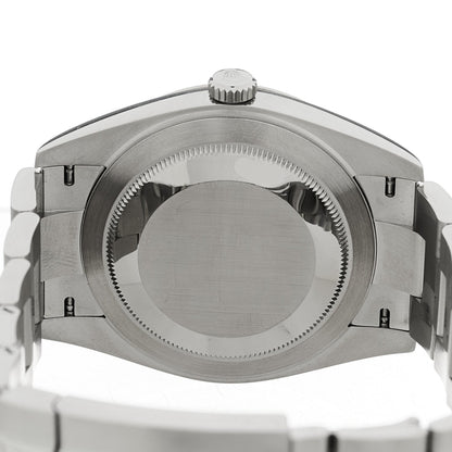 Stainless Steel 18K White Gold 41mm Oyster Perpetual Datejust Watch Bright Blue 126334