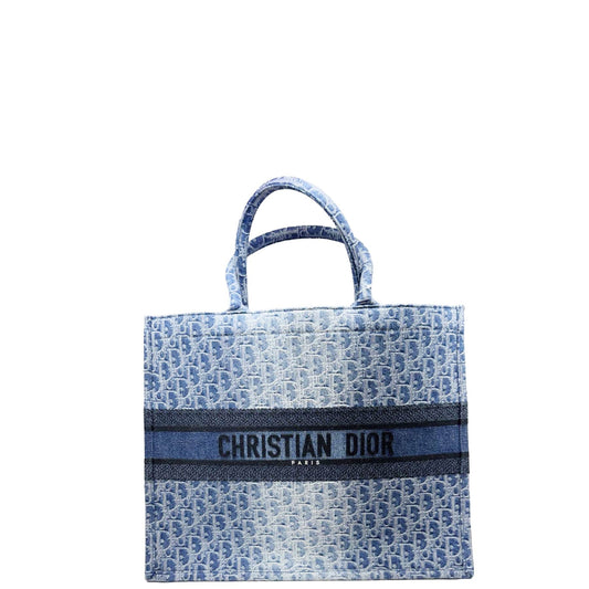 CHRISTIAN DIOR Oblique Denim Large Book Tote Blue Rovelle Bags