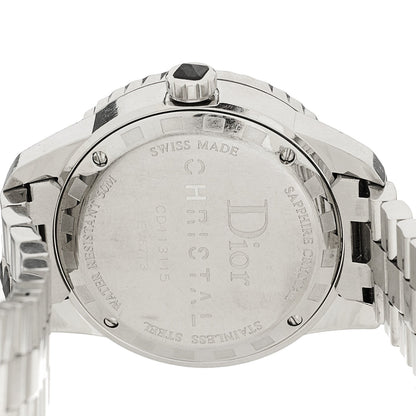 Stainless Steel Diamond Sapphire 33mm Christal Quartz Watch Black
