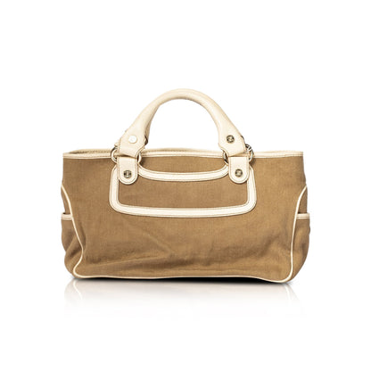 Celine Leather-Trimmed Handle Bag