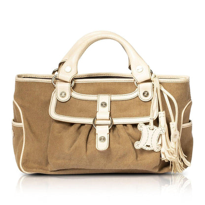 Celine Leather-Trimmed Handle Bag