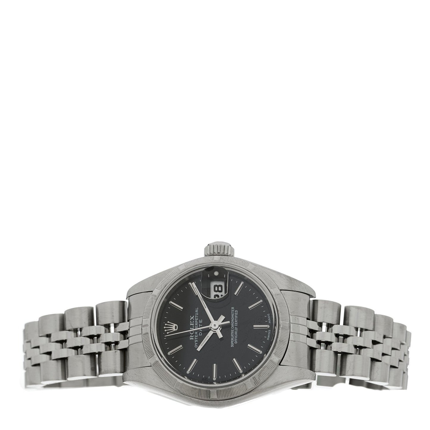 Stainless Steel 26mm Oyster Perpetual Date Watch Black 79190