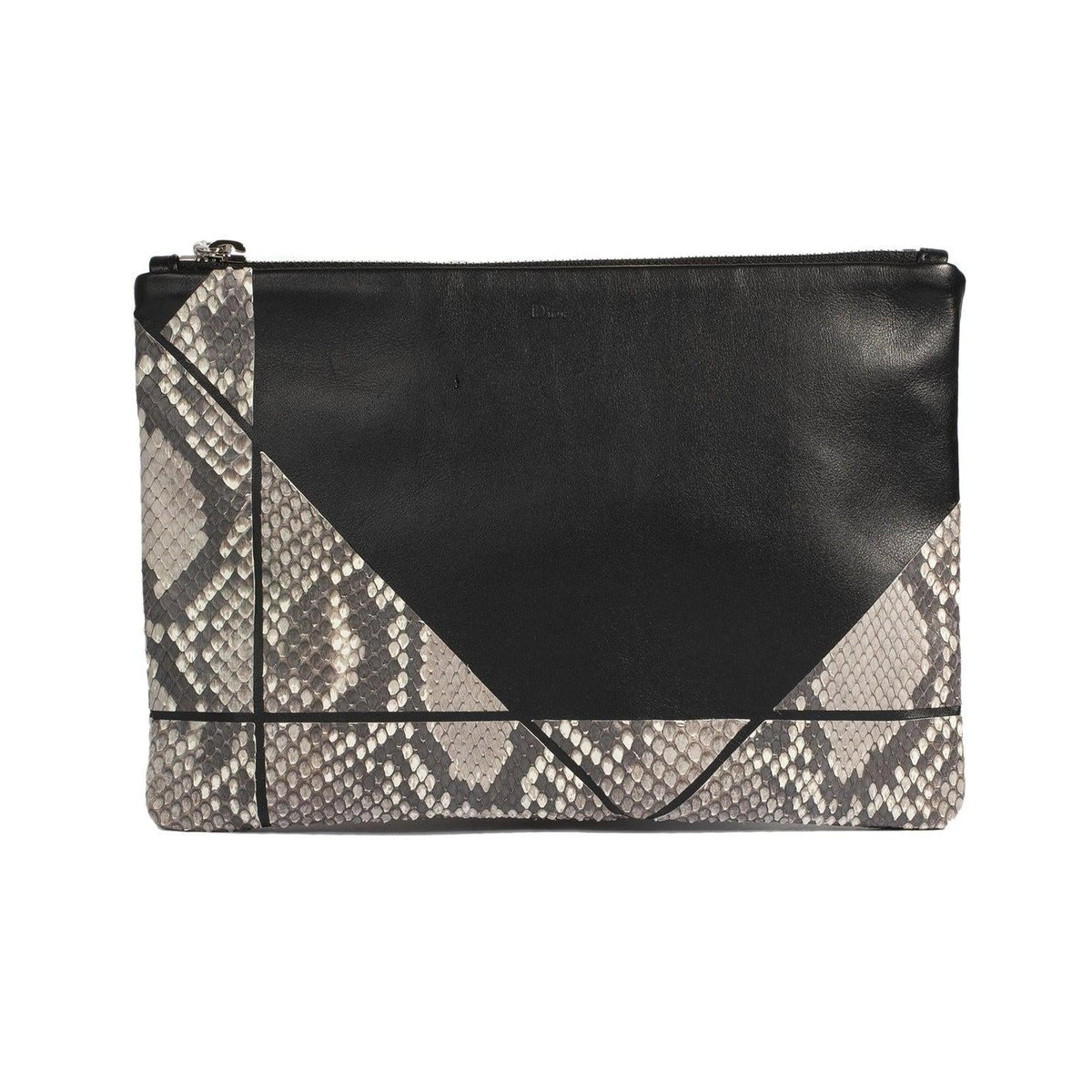 Christian Dior Python & Calfskin Zip Pouch Rovelle Bags