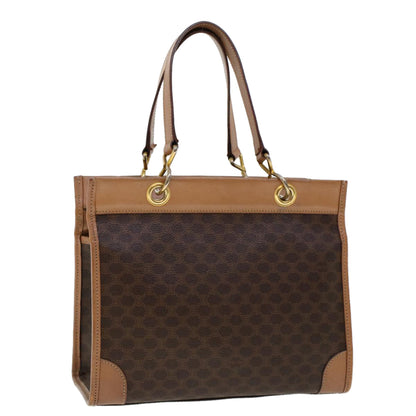Luxury CELINE Macadam Canvas Hand Bag PVC Leather Brown cl579