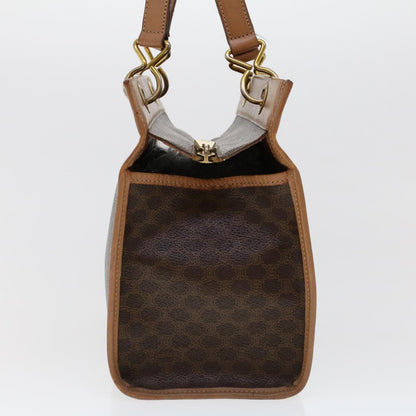 Luxury CELINE Macadam Canvas Hand Bag PVC Leather Brown cl579