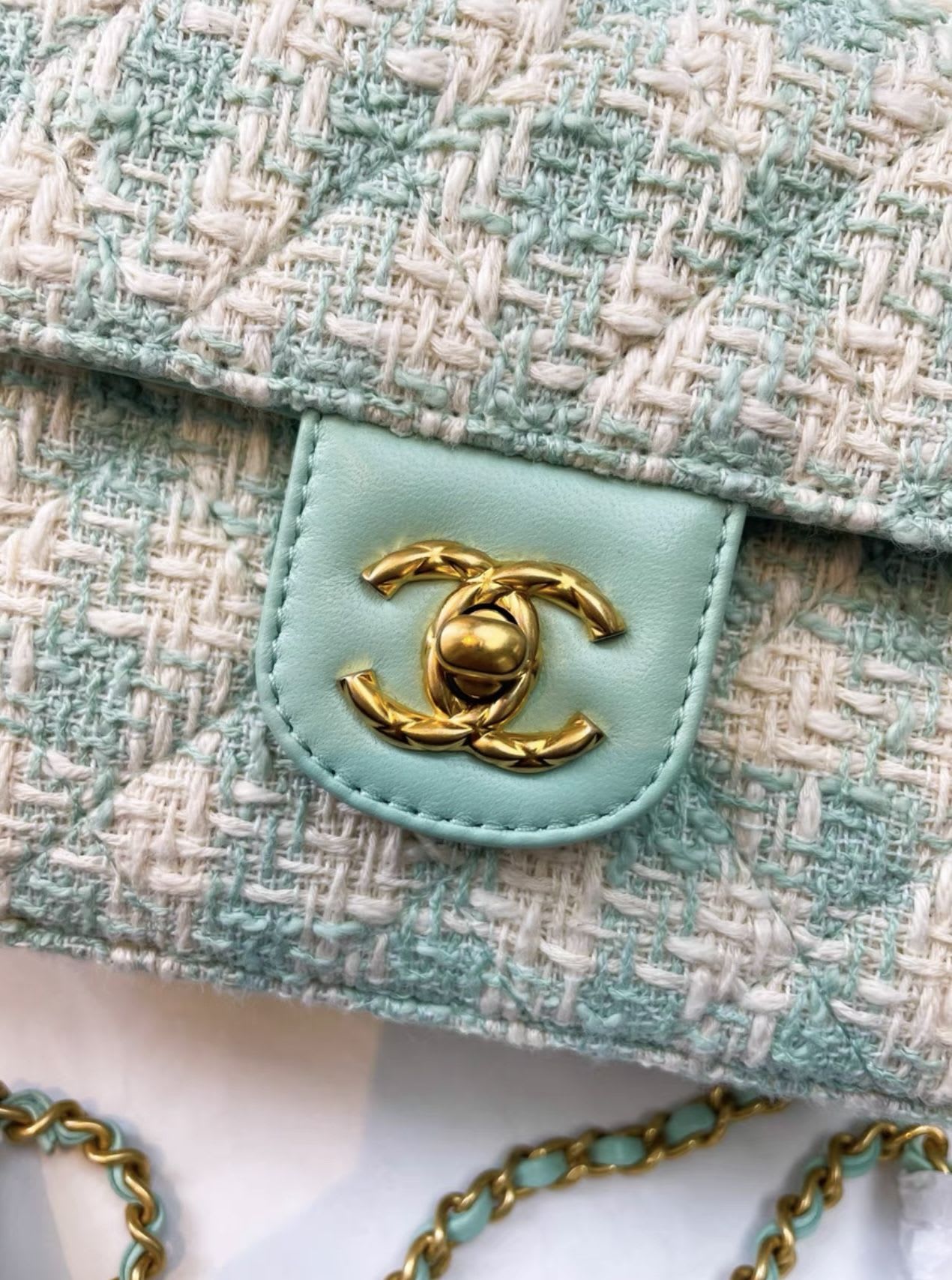 Chanel Luxury Leather Green Handbag Rovelle Bags